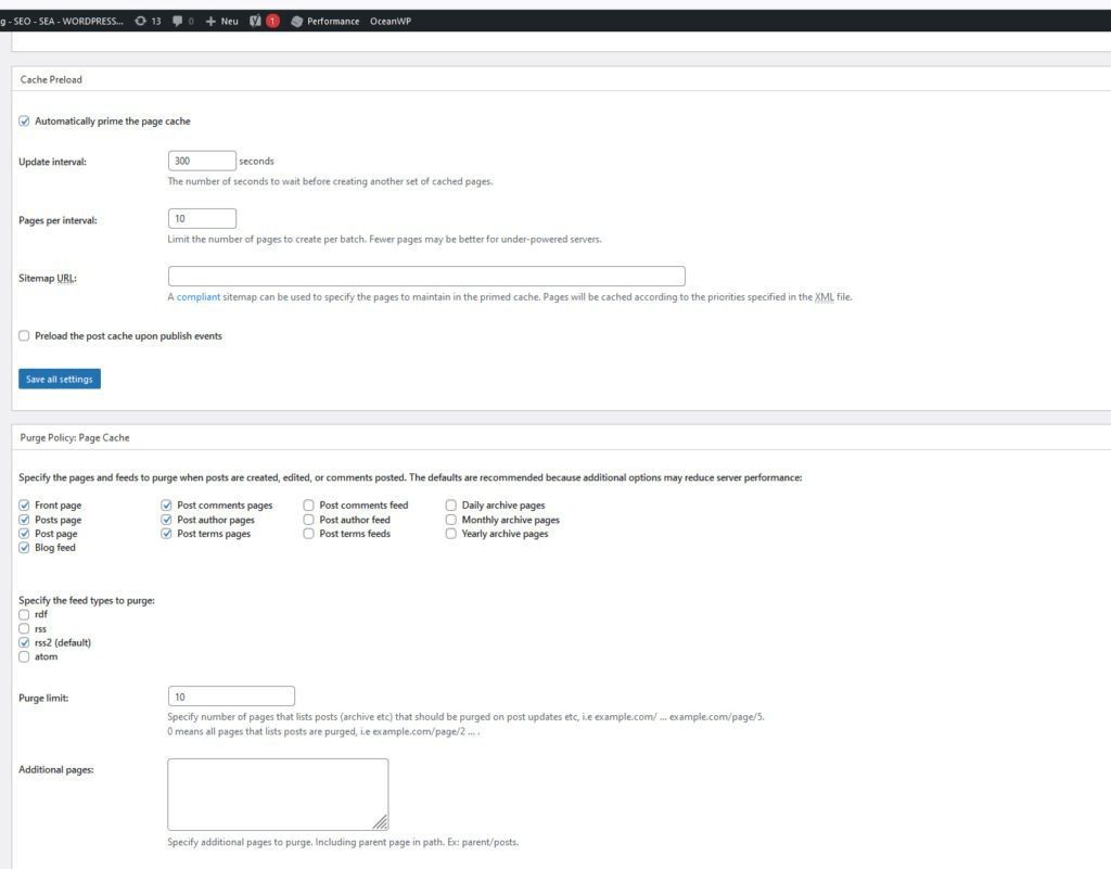 WordPress Plugin W3 Total Cache richtig einstellen
