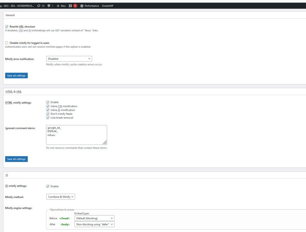 WordPress Plugin W3 Total Cache richtig einstellen