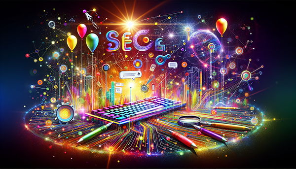 Eine Illustration, die das Konzept des SEO Texting darstellt