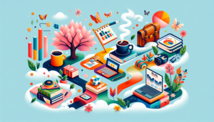 Eine Illustration, die verschiedene Blog-Arten darstellt, wie persönliche Blogs und Unternehmensblogs