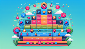 Eine Übersicht der besten WordPress Hosting Anbieter mit verschiedenen Logos und Symbolen