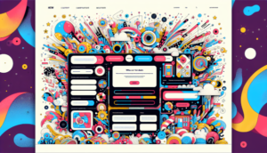 Eine illustrative Darstellung einer Microsite, die verschiedene Elemente für einen Internetauftritt zeigt
