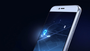 Ein Smartphone mit GPS-Funktion, das zur Handyortung verwendet wird