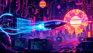 Eine grafische Darstellung des User Datagram Protocol (UDP) und seiner Funktionsweise in der Netzwerkkommunikation