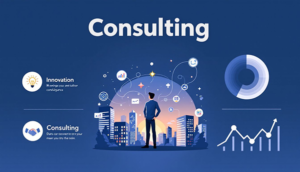 Ein Unternehmensberater erklärt einem Team das Konzept des Consultings