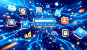 Eine Illustration, die das Konzept von Google AdWords und Online-Werbung darstellt