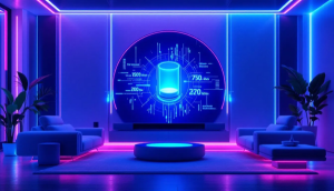 Amazon Alexa, der smarte Sprachassistent, in einem modernen Wohnzimmer