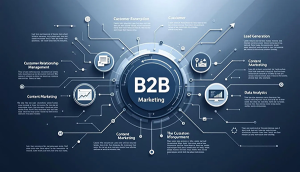Ein Diagramm, das die Grundlagen des B2B-Marketing darstellt